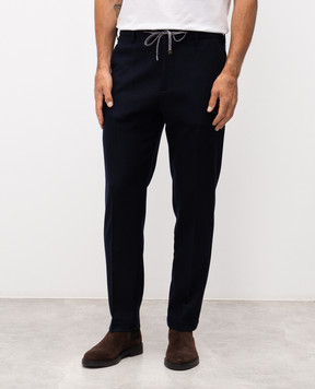 Cashmere&Whiskey Blue wool and cashmere pants 02670R0497