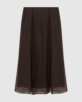 Brunello Cucinelli Brown silk skirt MP940G3877