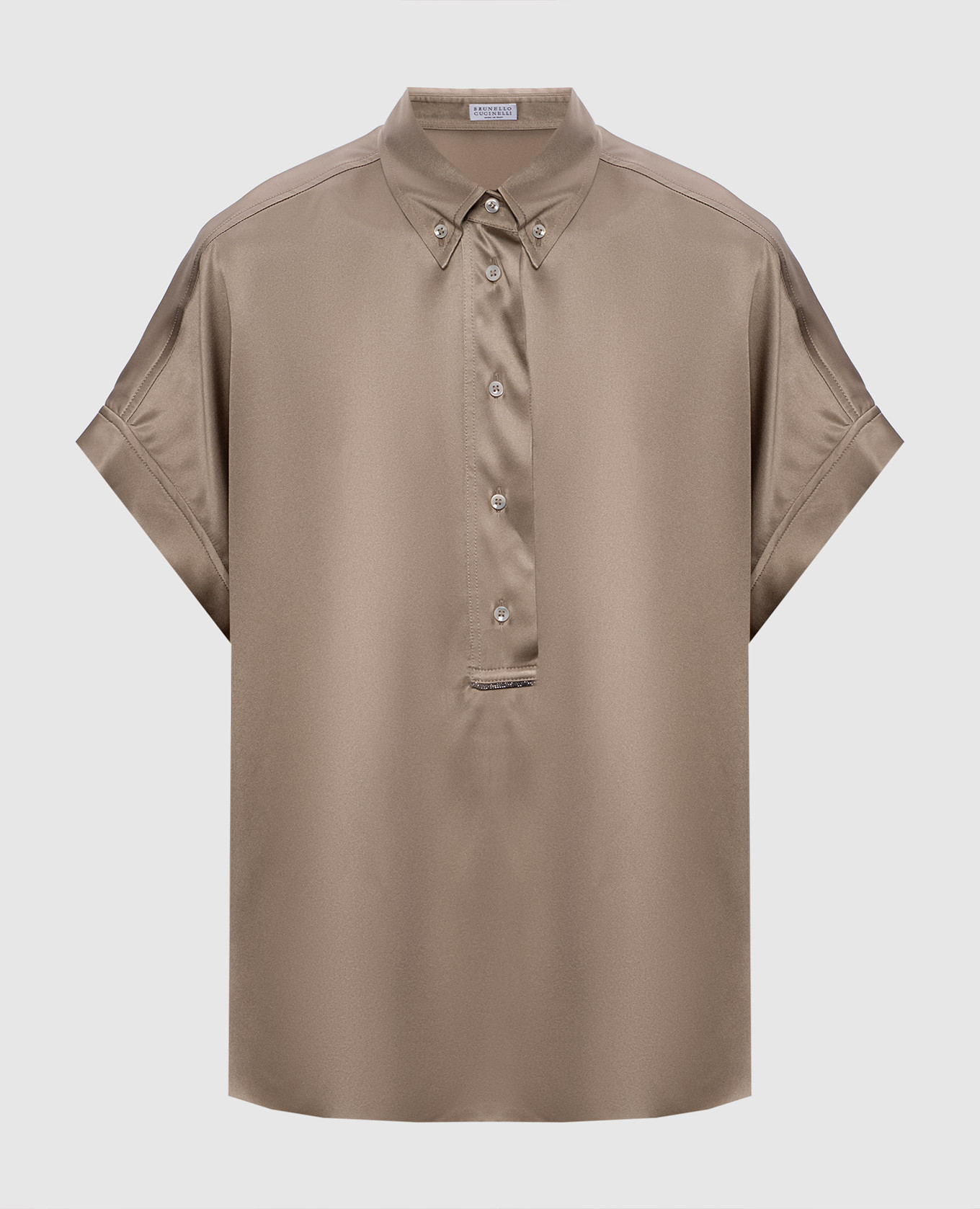 

Beige silk top with monil chain Brunello Cucinelli