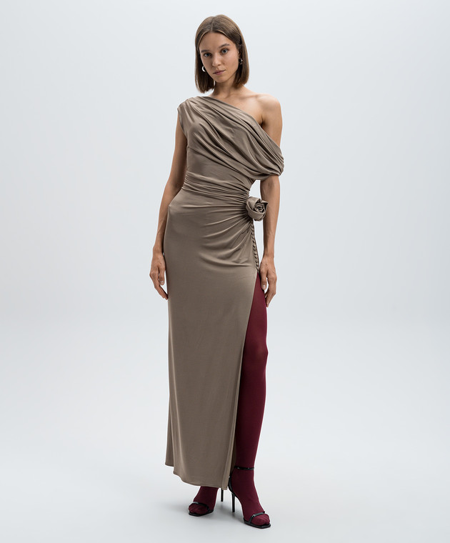 cold shoulder chiffon bridesmaid dress Wedtrend Steel Blue A Line V Neck Floor Length Long With Slit, Chiffon color / US6 Short Wedding Dresses & konic_create-2025-7-5-11:5:58 Size:XL-6T Shown in Champagne color.