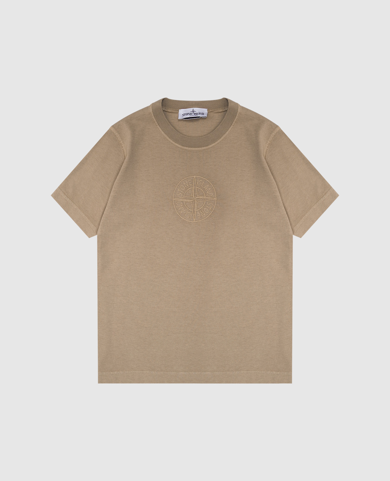 

Children's beige T-shirt with logo emblem Stone Island