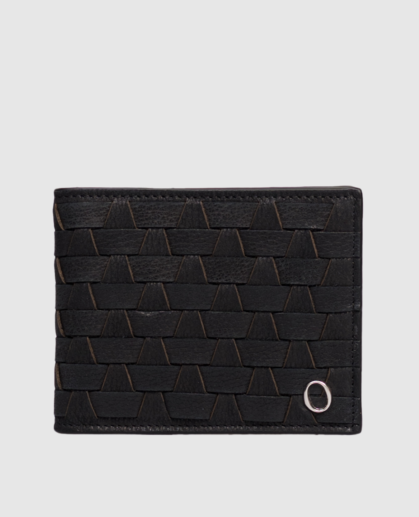 Black leather woven purse Orciani