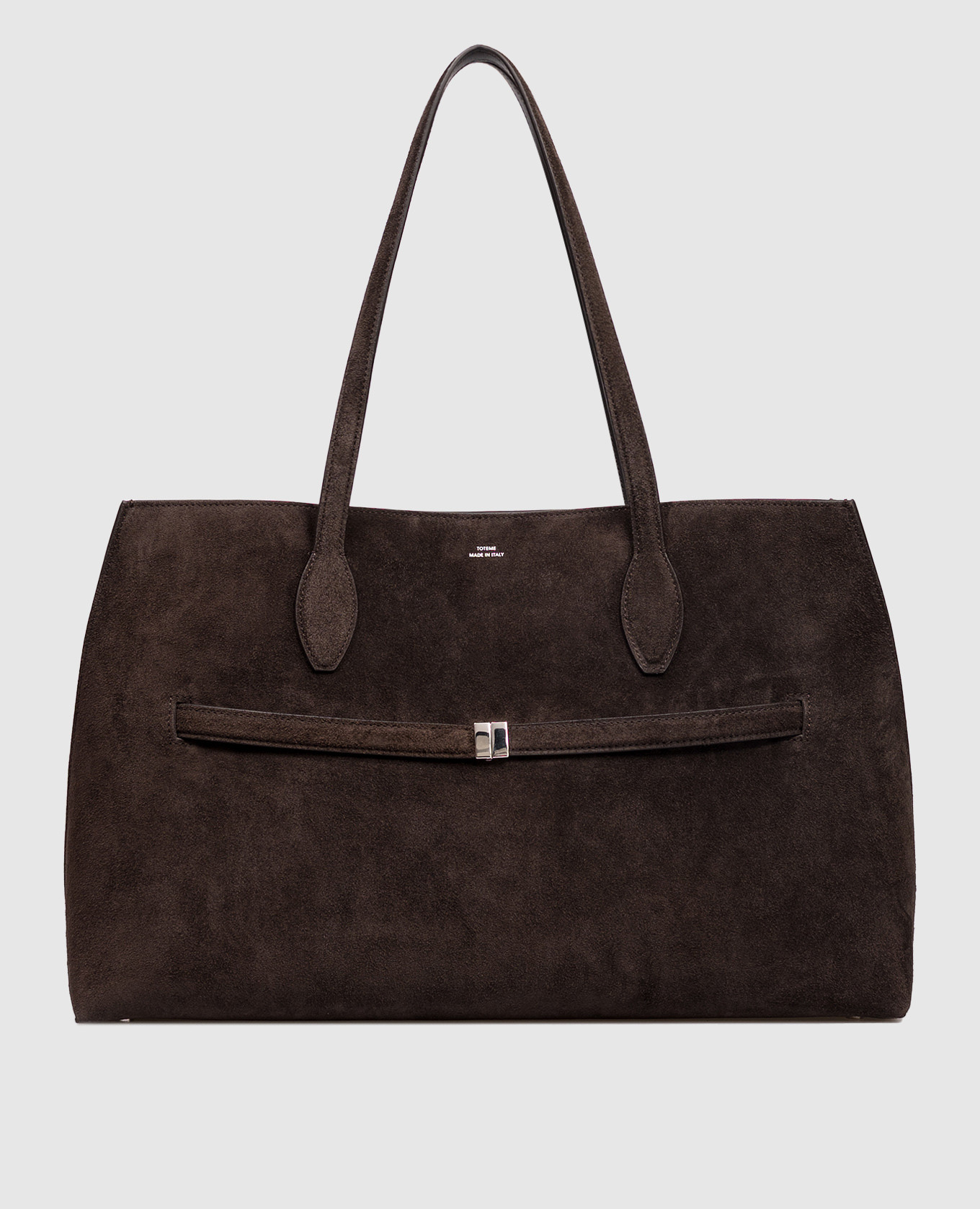 

Brown suede tote bag with logo Toteme