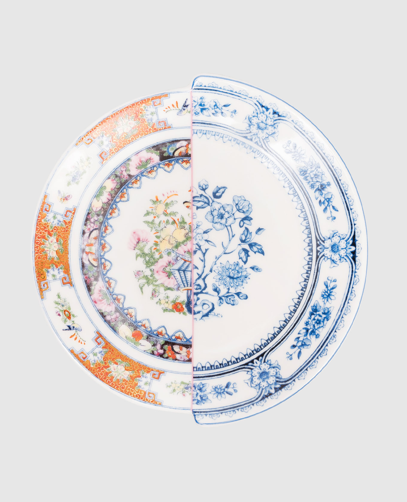 Zobeide white porcelain saucer with print SELETTI