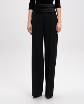 Balmain Black wool high-rise pants EF1PO161ME54
