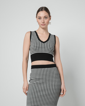 Max Mara Black Veleno checked top VELENO