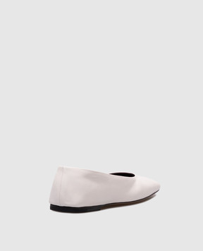 The Row White leather ballet flats F1598SL3