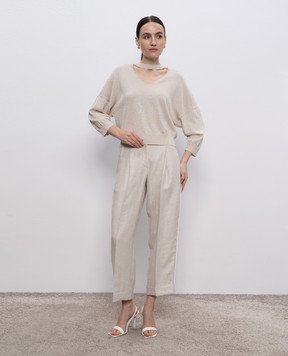 Peserico Beige jumper with lurex E99970F14R9173