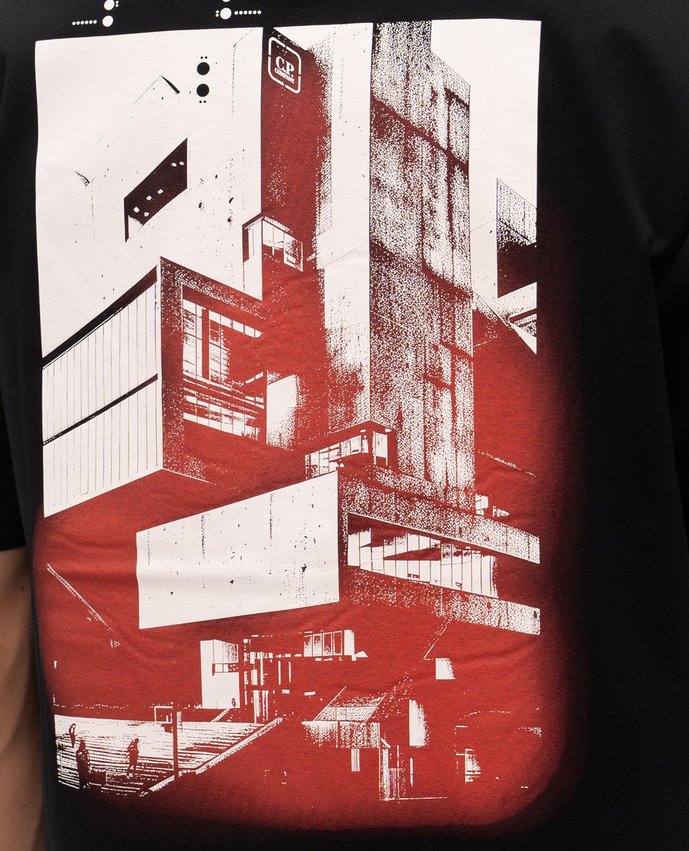 

Black T-shirt with contrast logo print C.P. Company Metropolis