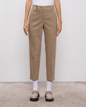 Peserico Beige wool and cashmere pants P04753D03358