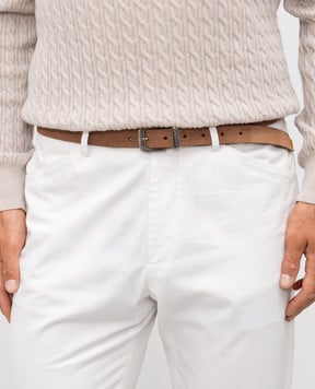 Brunello Cucinelli Brown suede belt MAUGP259