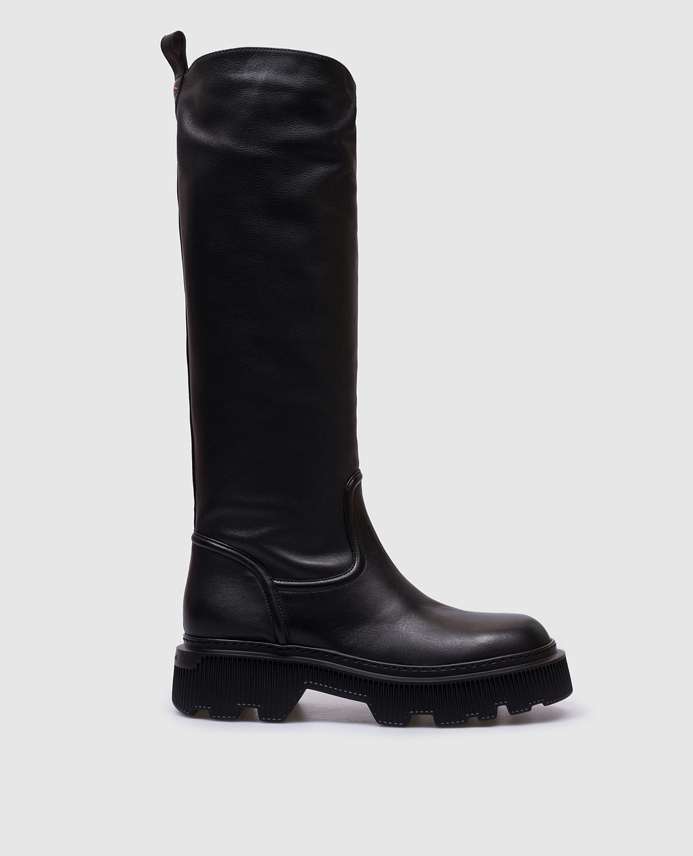 

Chicboot black leather boots Santoni