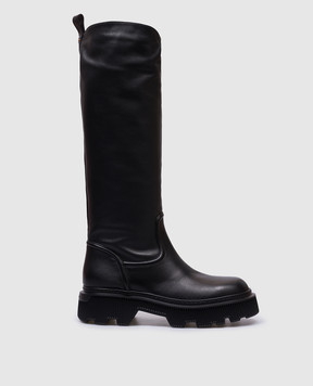 Santoni Chicboot black leather boots WSCW71108NERTAIY
