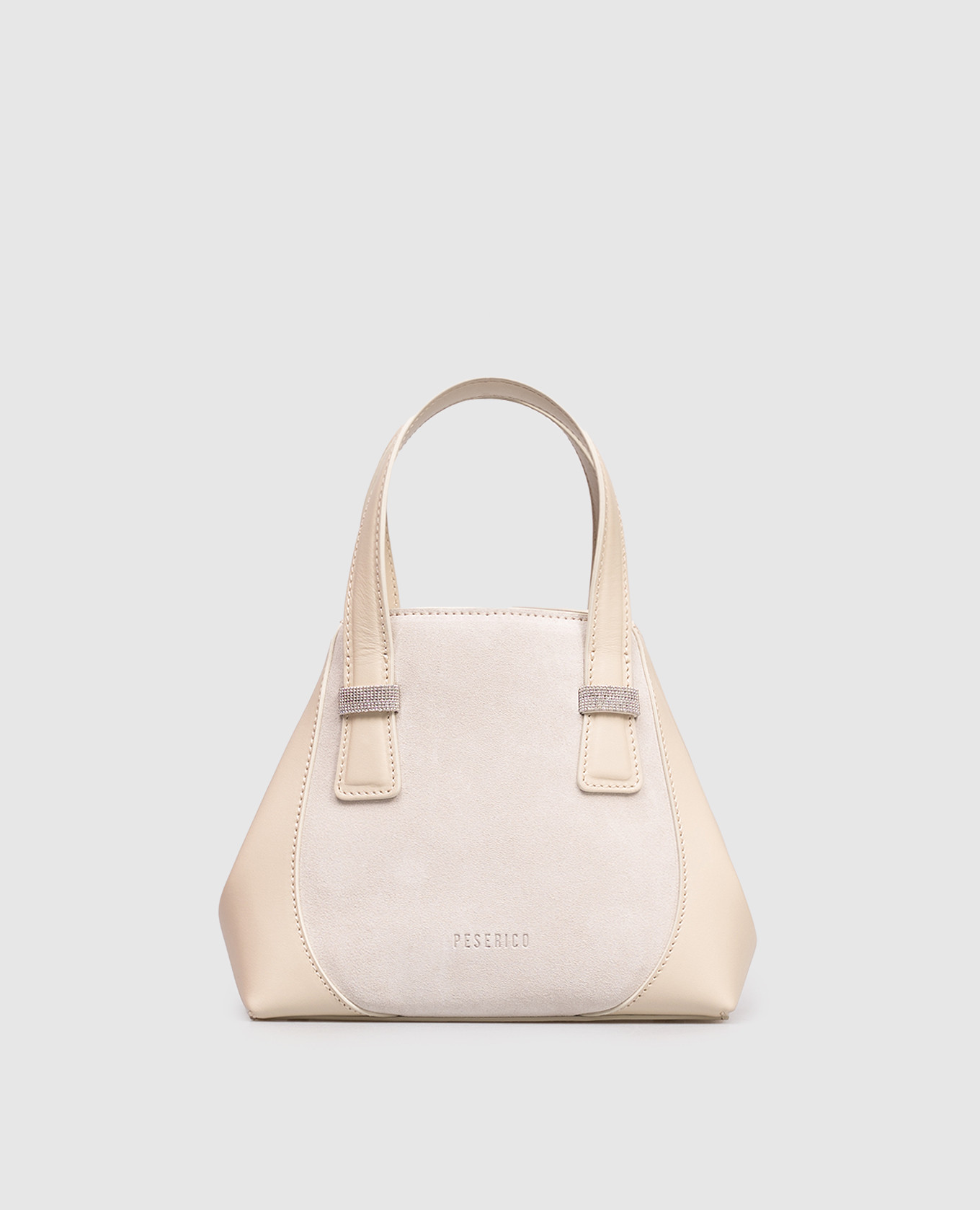 

Beige leather bag with monil chain Peserico