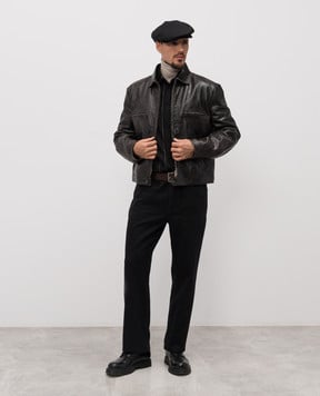 Dolce&Gabbana Black striped alpaca shirt G5NP9TFRZAP