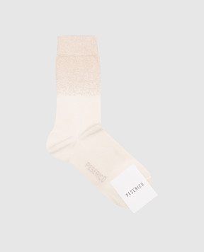 Peserico Beige socks with lurex S41061C0CC503