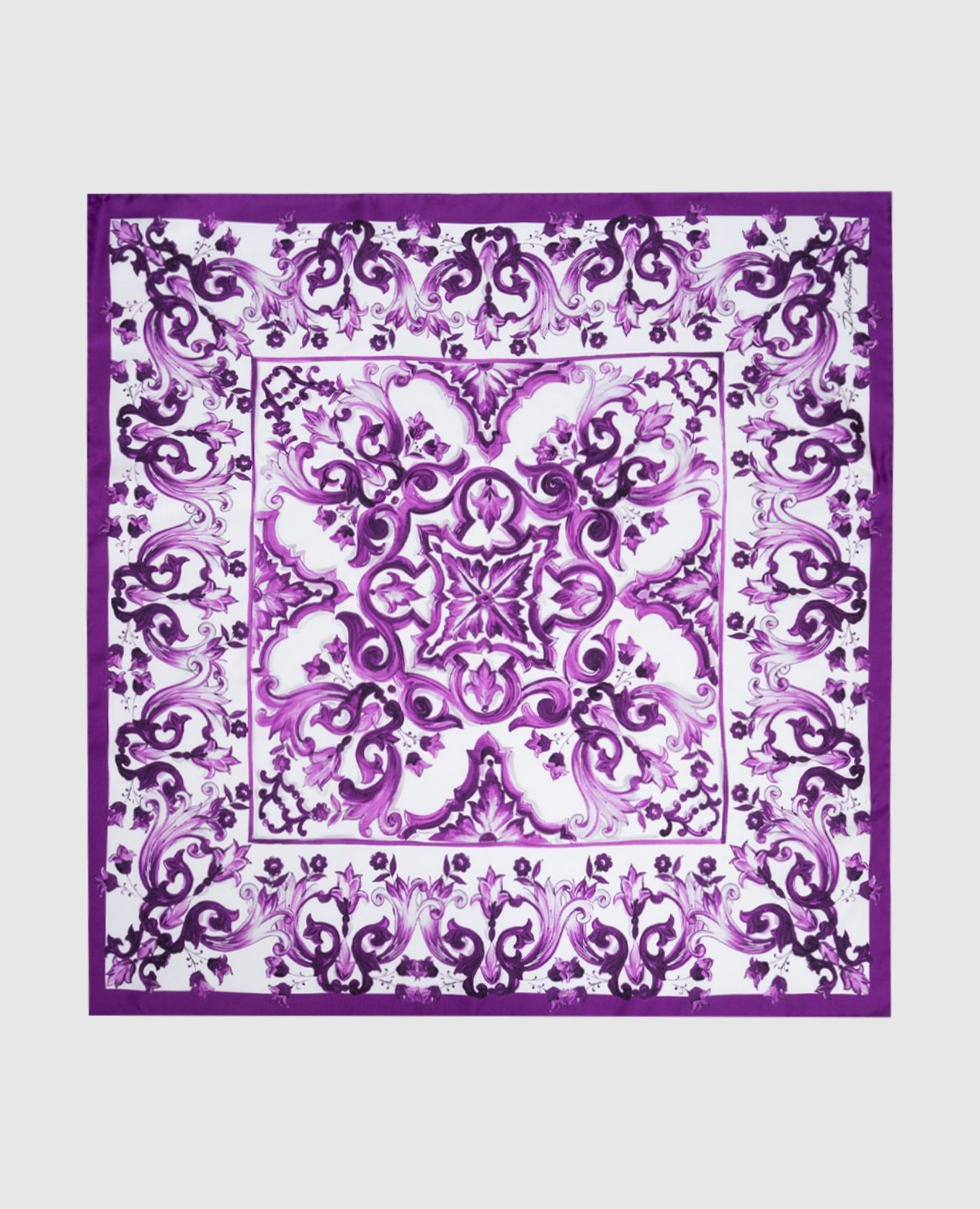 

Majolica print silk scarf Dolce&Gabbana, White