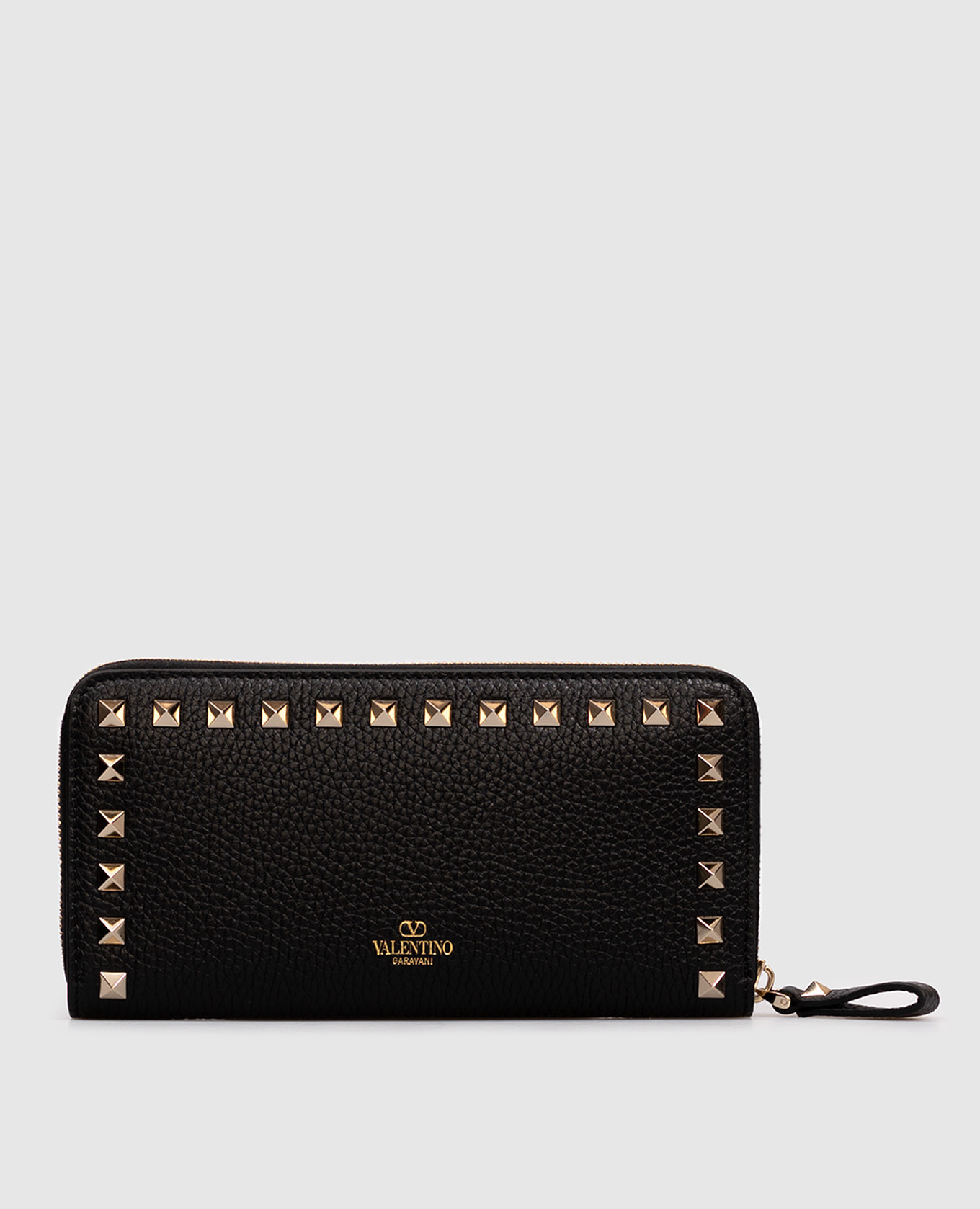 Black Rockstud leather wallet Valentino