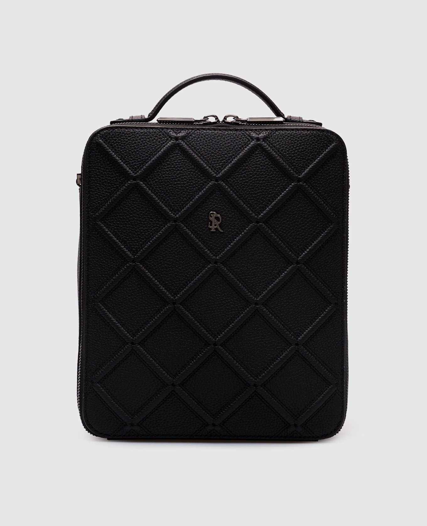 

Black leather bag with geometric pattern Stefano Ricci
