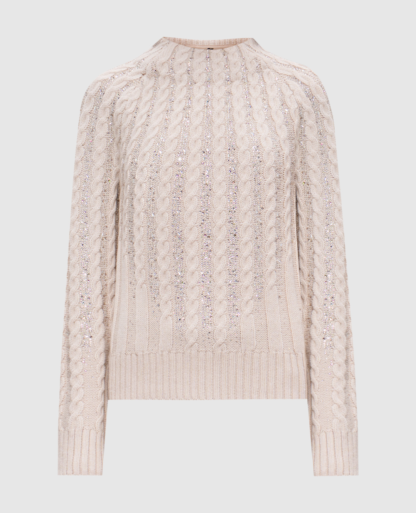 

Beige sweater with wool in crystals Ermanno Scervino