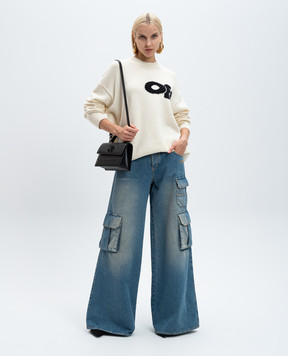 Off-White Blue logo cargo jeans OWYB019F24DEN002