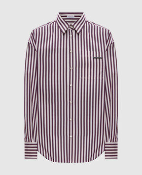 Brunello Cucinelli Striped shirt with monil chain MP601NB206