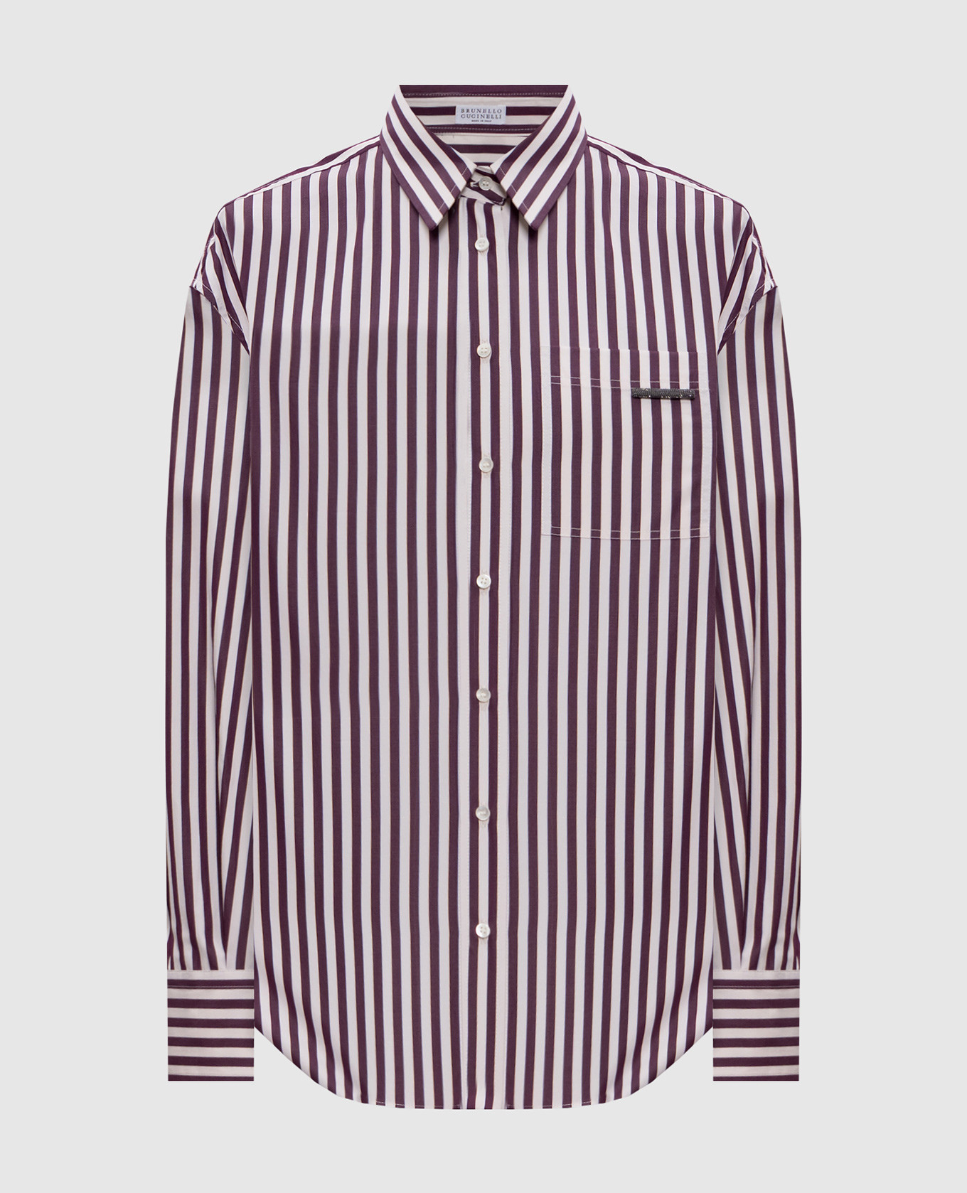 Striped shirt with monil chain Brunello Cucinelli