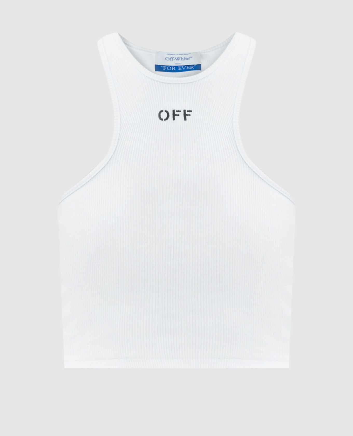 

White ribbed top with Off logo embroidery Off-White
