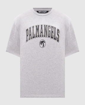 Palm Angels Grey T-shirt with logo print PMAA089S25JER001m