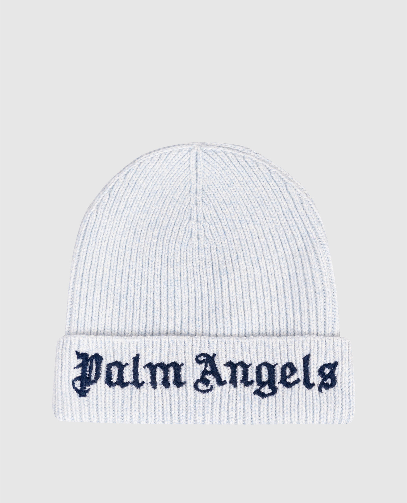 Children&#39;s blue hat with wool and cashmere Palm Angels