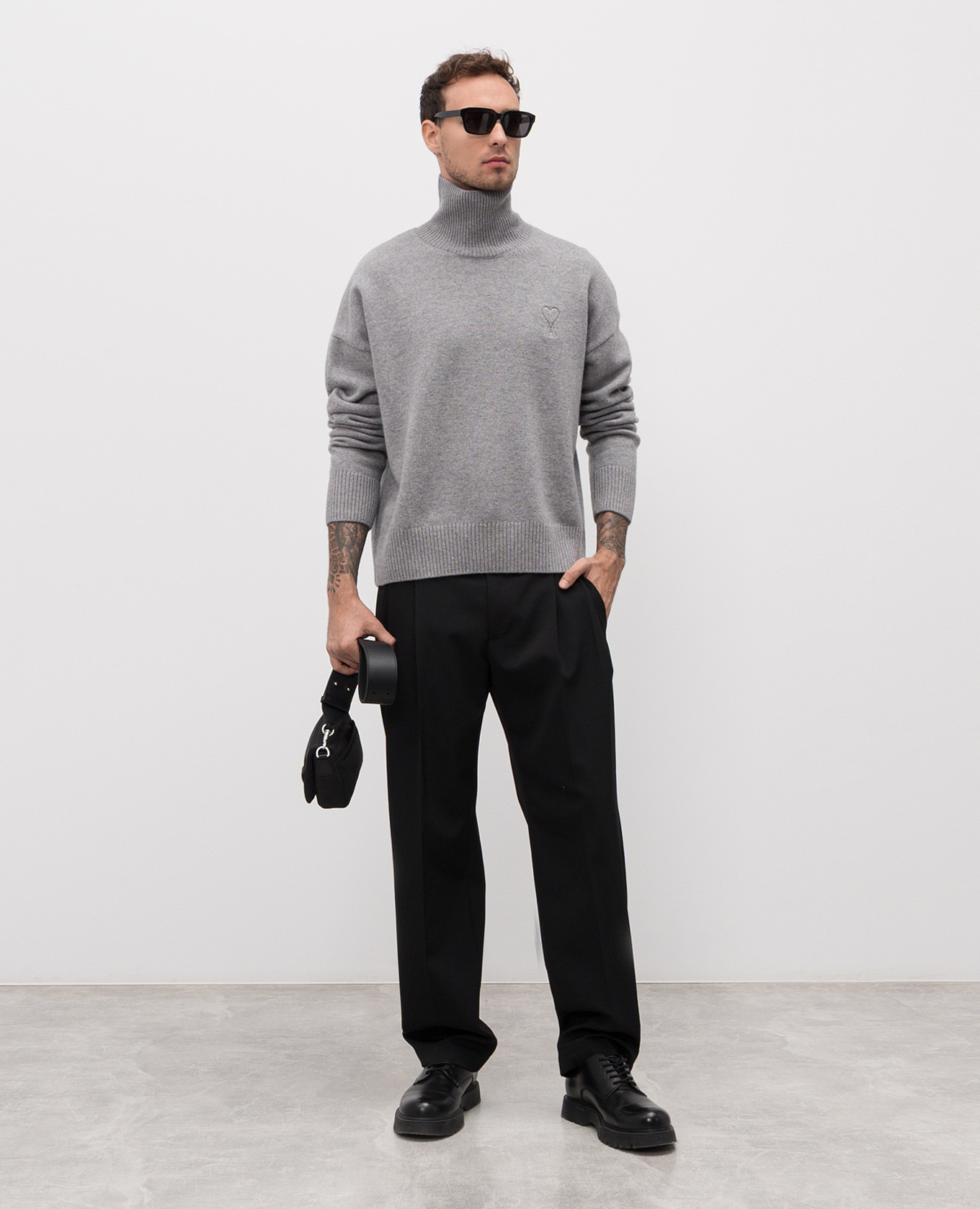 

Gray wool and cashmere sweater Ami Paris, Grey