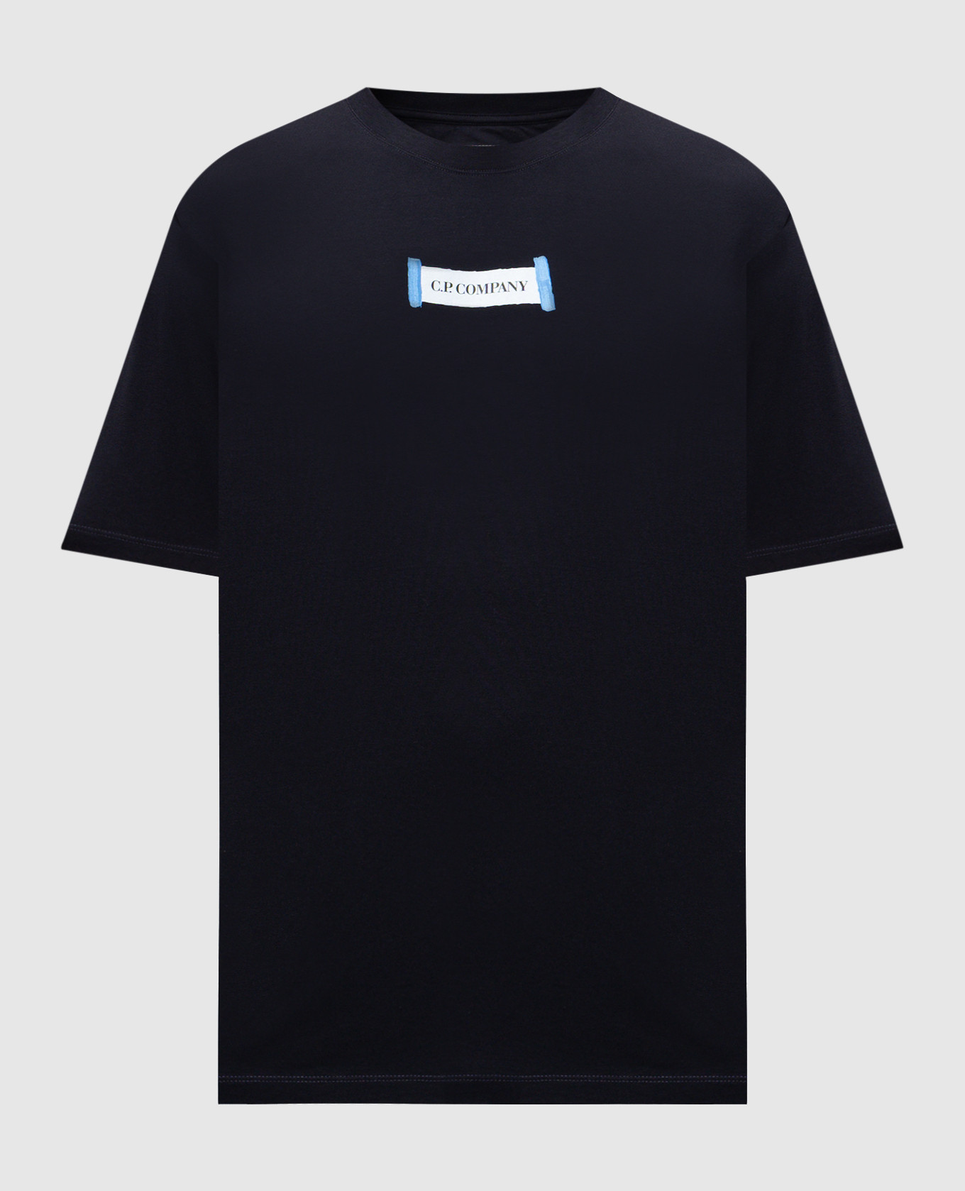 

Blue straight-cut T-shirt with logo print C.P. Company