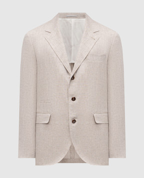 Brunello Cucinelli Beige linen jacket MB4307BTD1