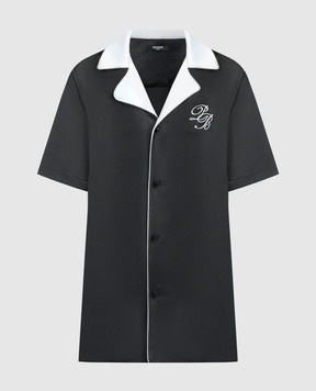 Balmain Black blouse with logo monogram embroidery CH0HN089XI63