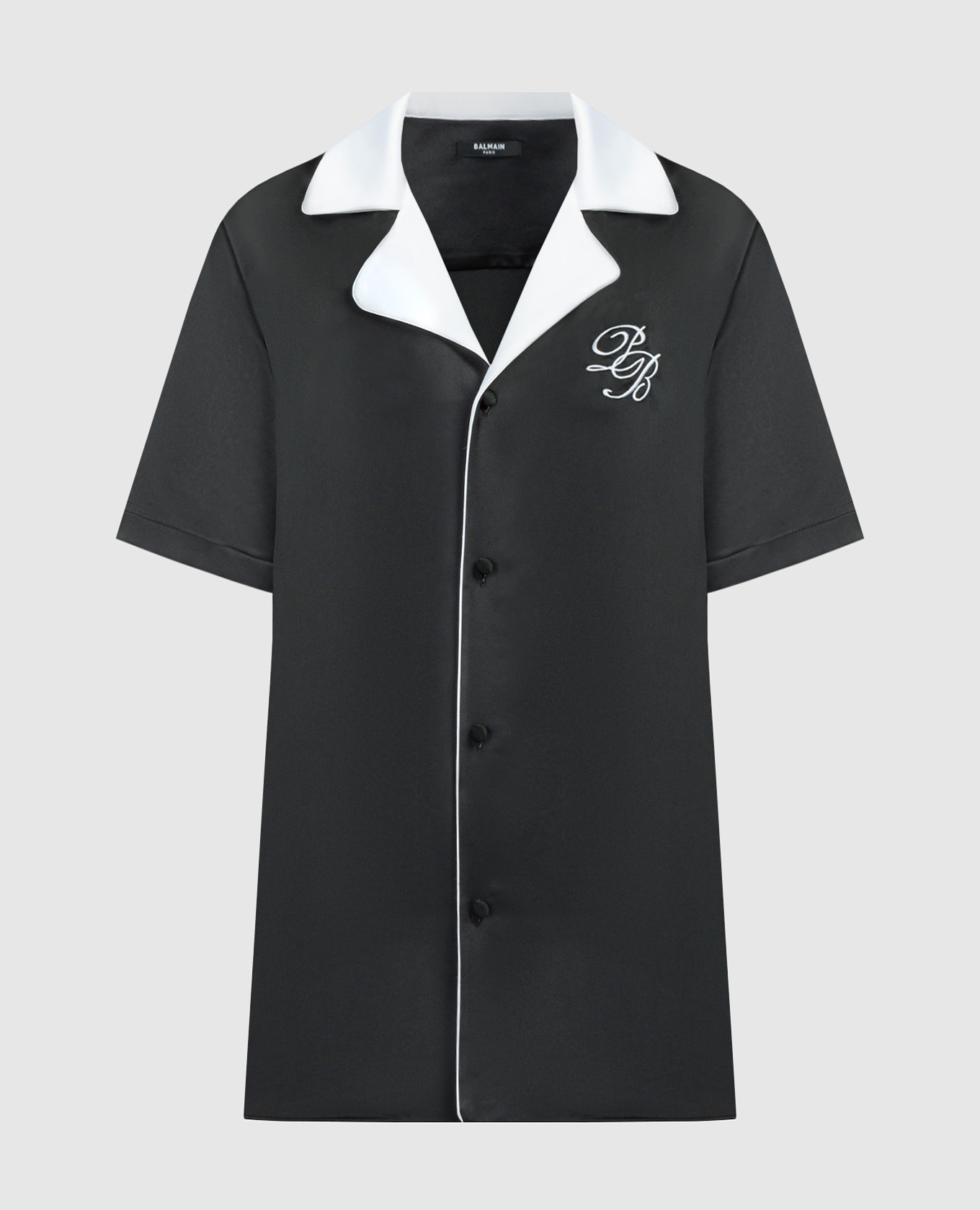 

Black blouse with logo monogram embroidery Balmain