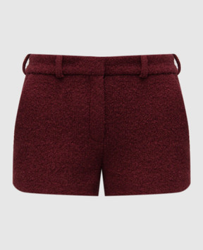 16Arlington Inga burgundy boucle wool shorts TR122AW2502