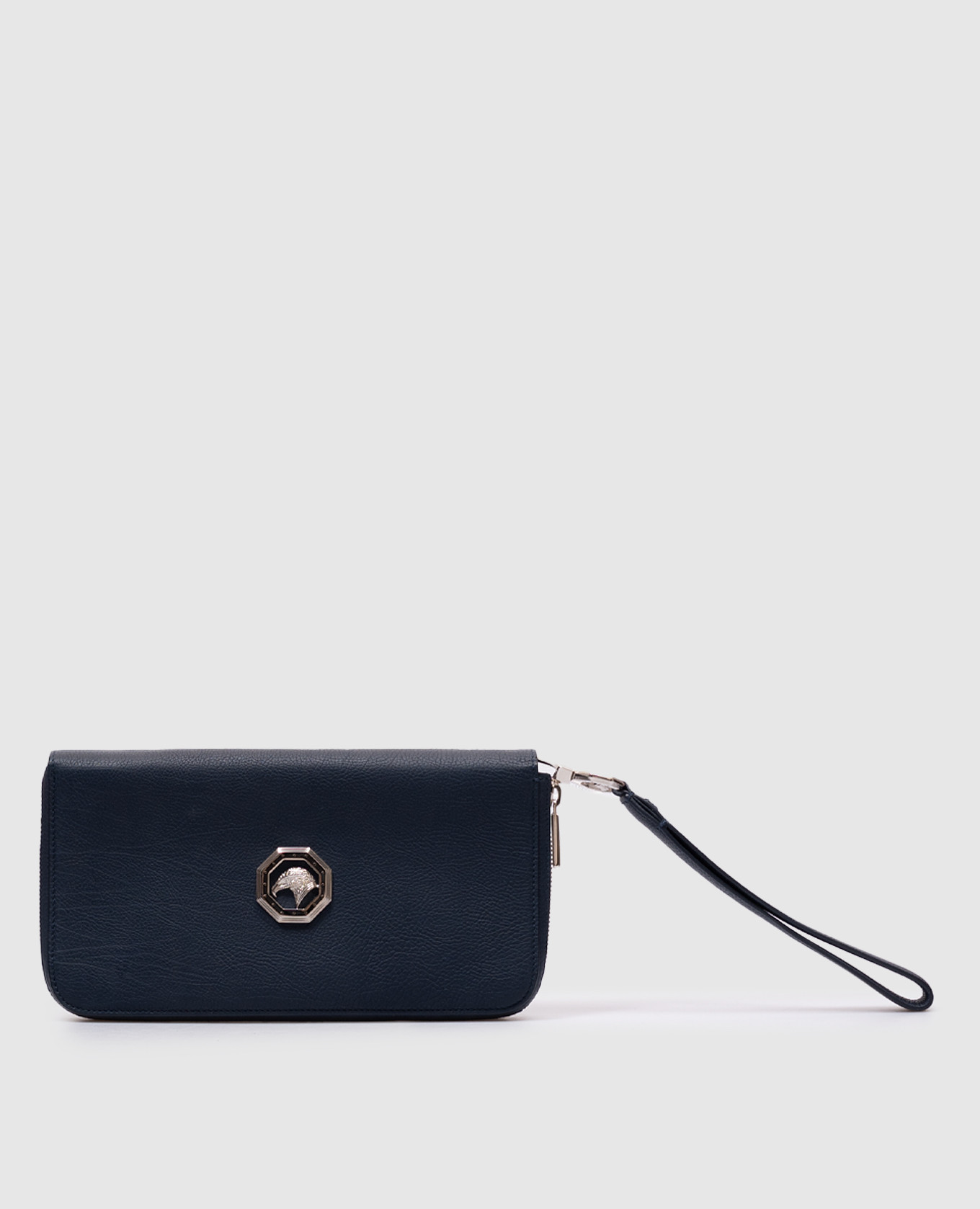 

Blue leather wallet with logo emblem Stefano Ricci