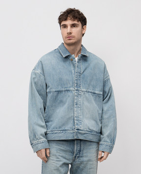 Fear of God Blue denim jacket with logo patch FGE230318DNMm