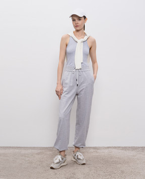 Peserico Grey melange ribbed top S08919J005669