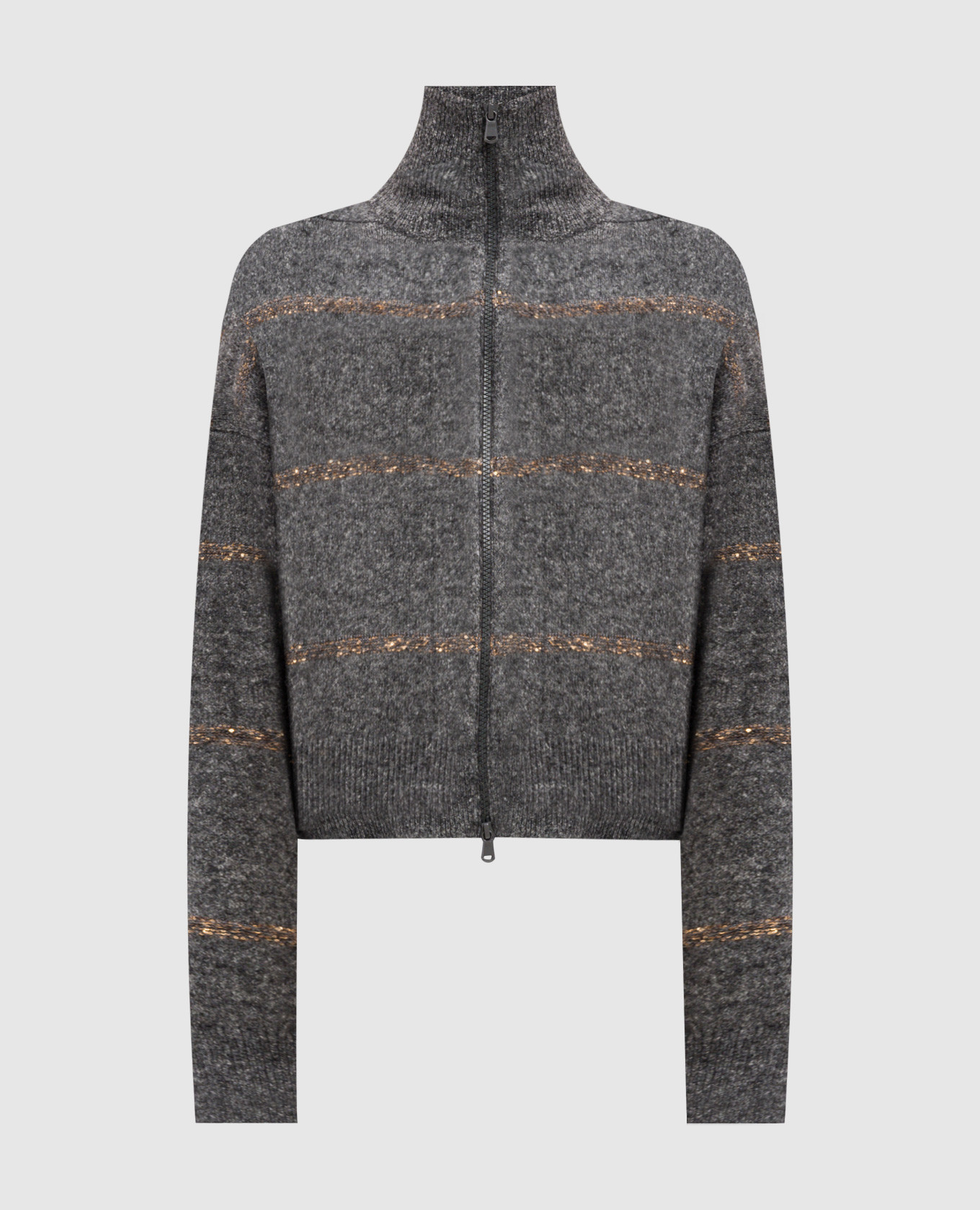 

Gray wool cardigan with sequins Brunello Cucinelli, Grey