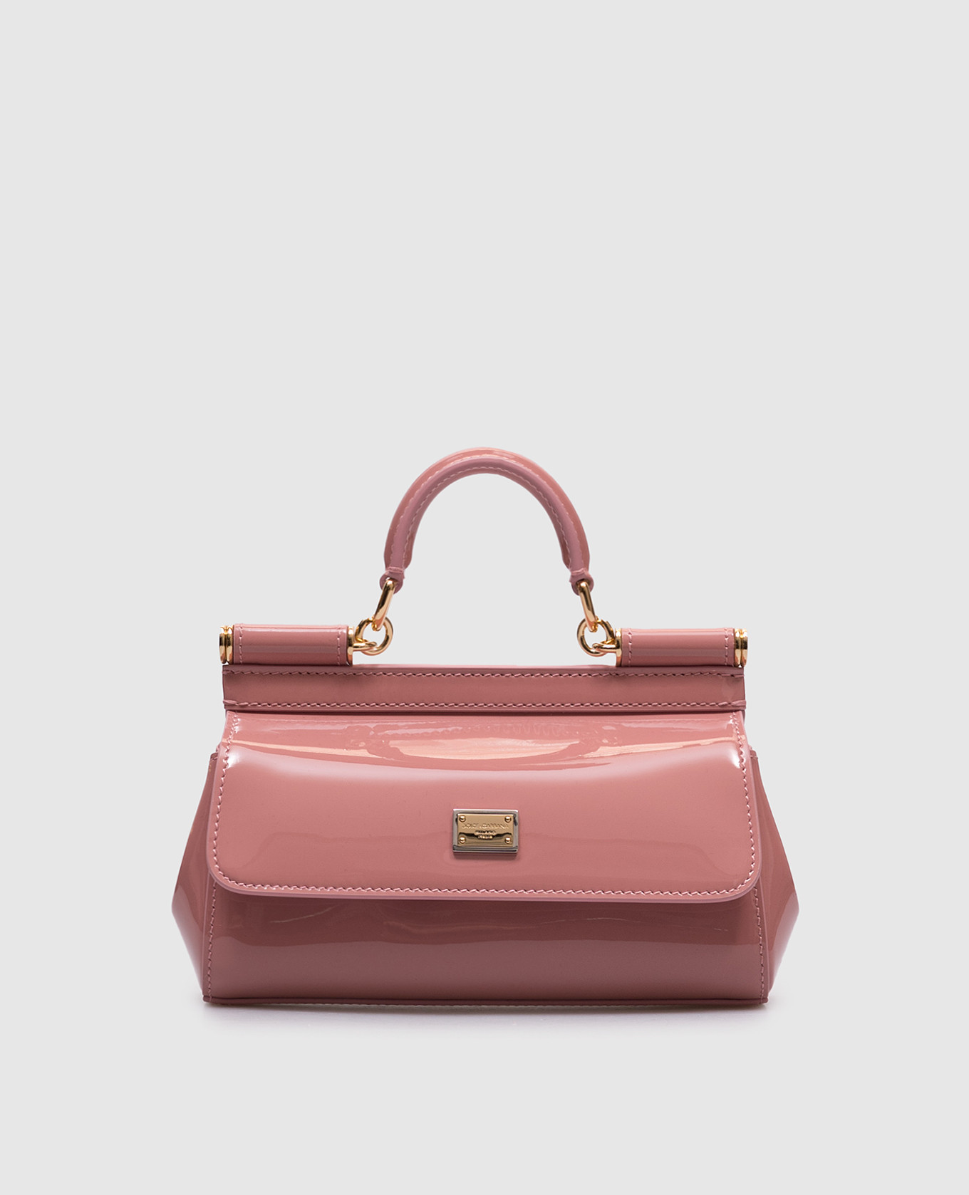 

Pink Sicily patent leather mini bag with logo Dolce&Gabbana