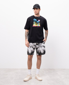 Palm Angels Gray printed shorts PMCB058S25FAB002