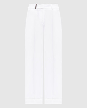 Peserico White linen pants P0428301920