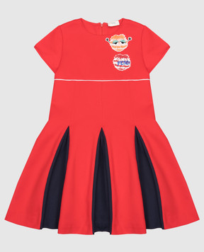 Fendi Children's red dress with branded patches JFB15069