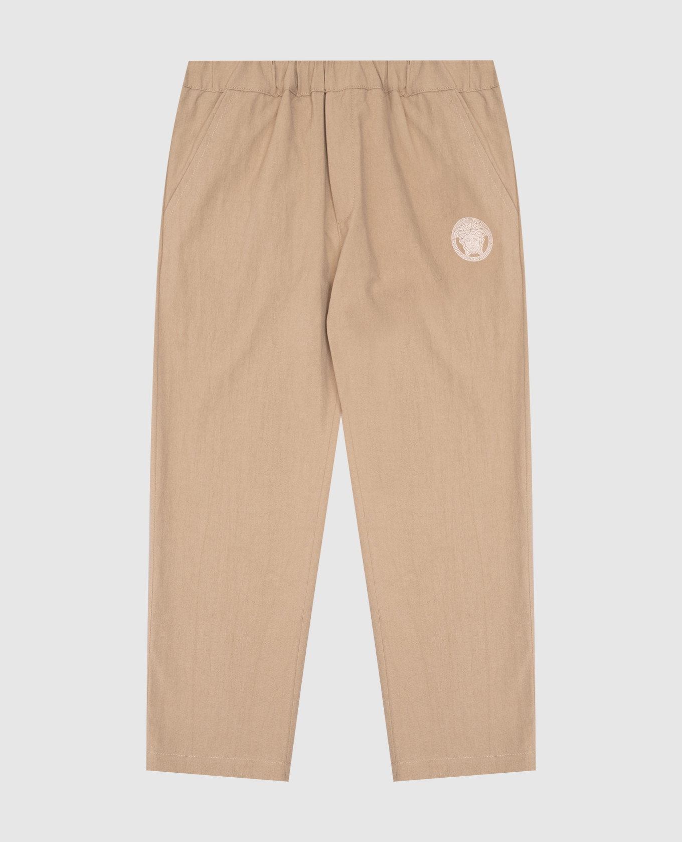 

Children's beige pants with emblem Versace