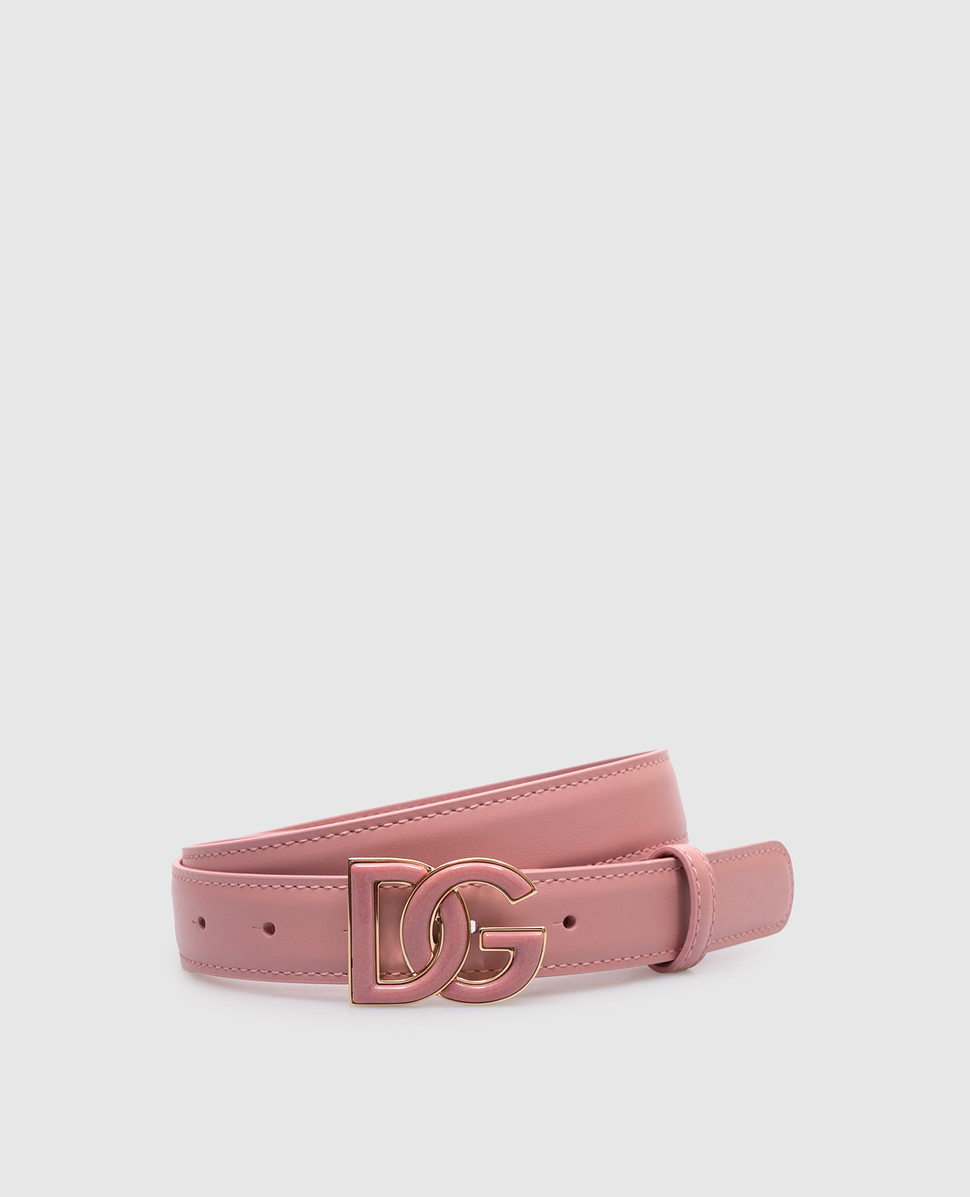 

Pink leather belt with monogram logo Dolce&Gabbana