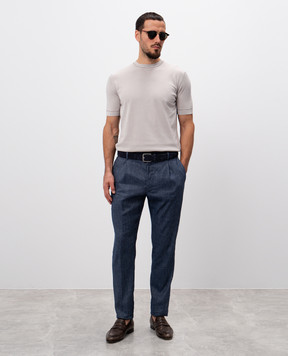 MooRER Blue pants ANTON with linen ANTONFSW