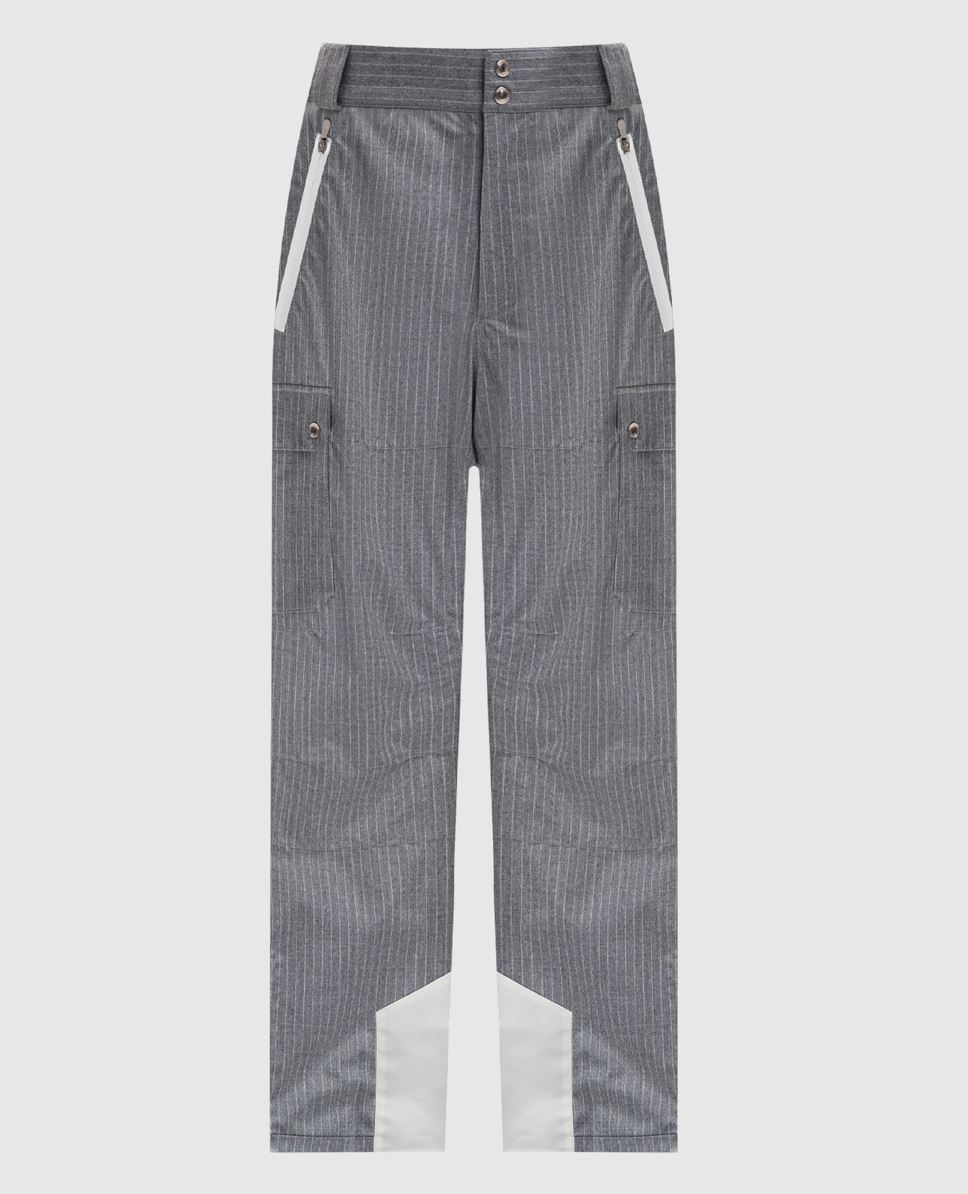 

Gray striped wool ski pants Brunello Cucinelli, Grey