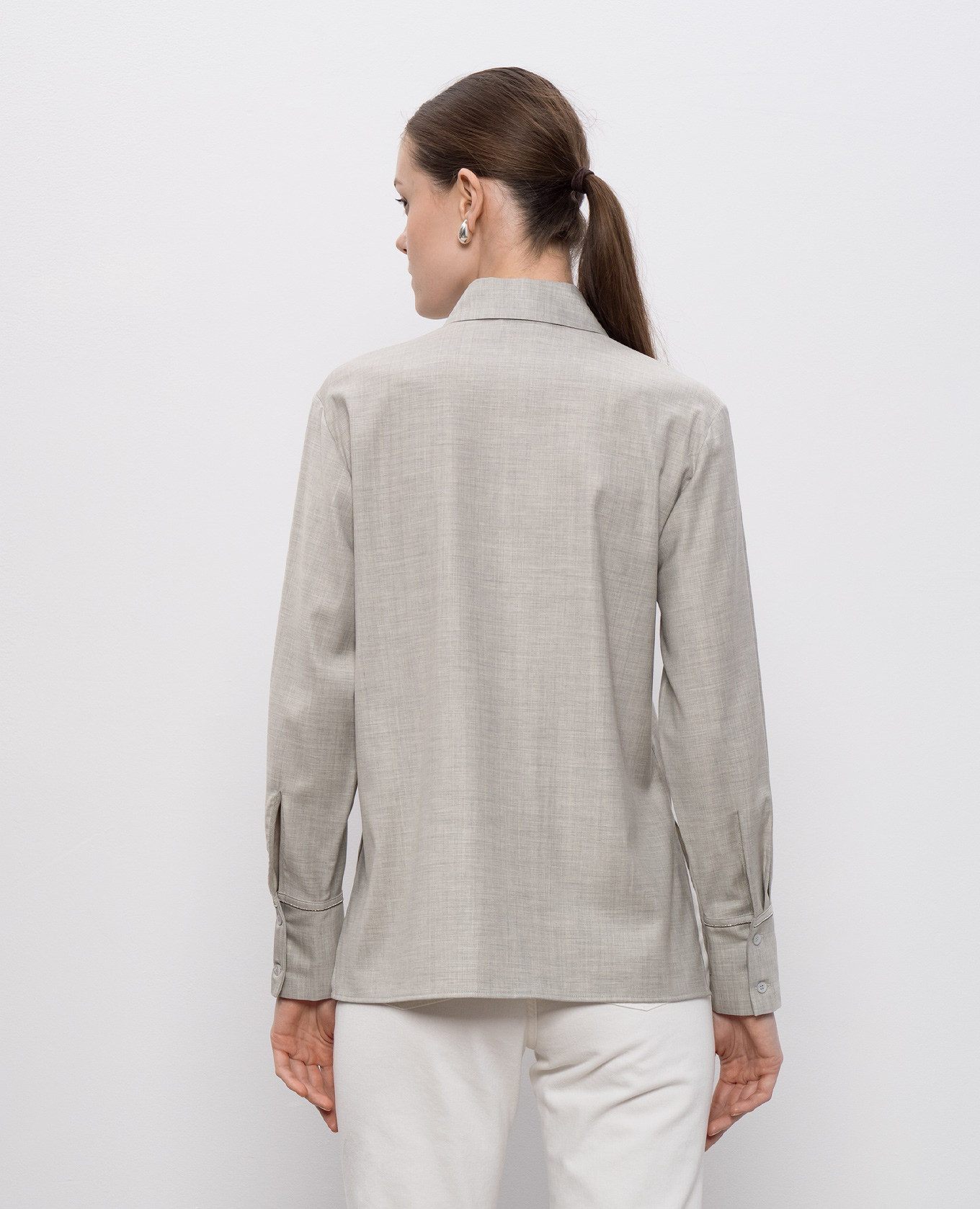 

Gray wool shirt with monil chain Peserico, Grey