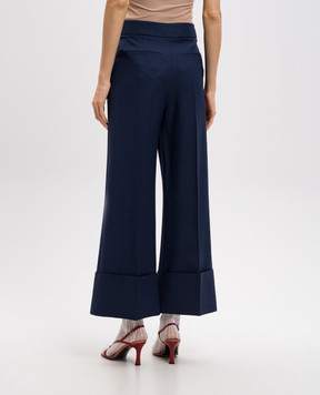 Valentino Blue wool and silk trousers with lapels 6B3RB6551CF